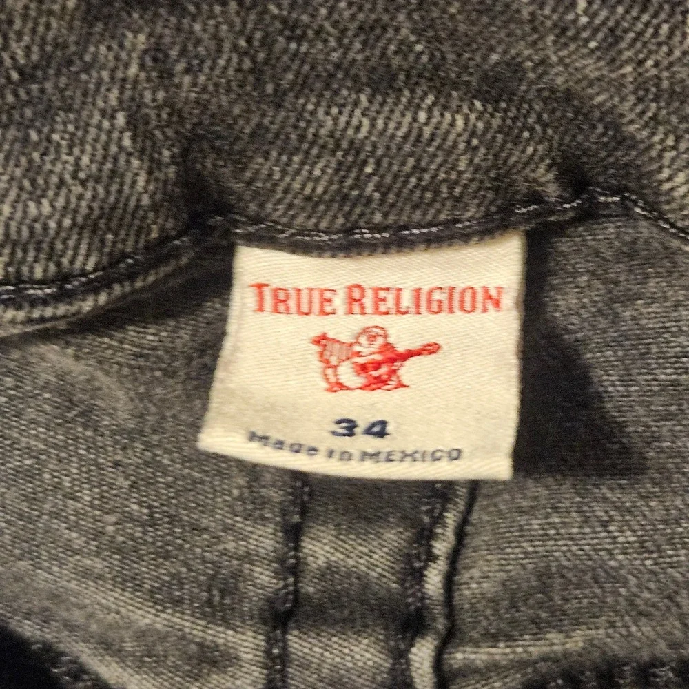 True Religion Geno Relaxed Slim Jeans Mens Size 34 x 30 Black Denim Pants